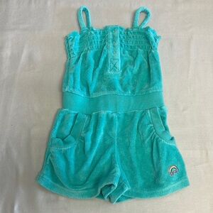 GAP Blue Terry Cloth Romper with Elastic Waist